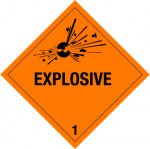 1 Ontplofbare stoffen met tekst (explosive) logo
