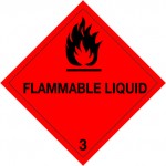 3.0 Brandbare vloeistoffen met tekst (Flammable Liquid) logo
