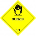5.1 Oxiderende stoffen met tekst (Oxidizer) logo