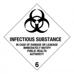 6.2 Infectueuze stoffen met tekst (Infectious Substance) logo