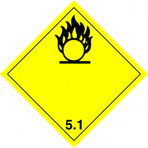 Klasse 5: oxiderend/organische peroxiden logo