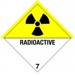 7.0 Radioactieve stoffen met tekst (Radioactive) logo