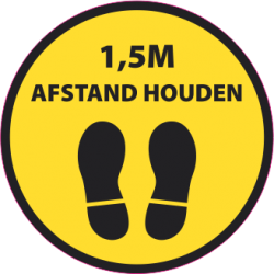 Vloerstickers afstand houden